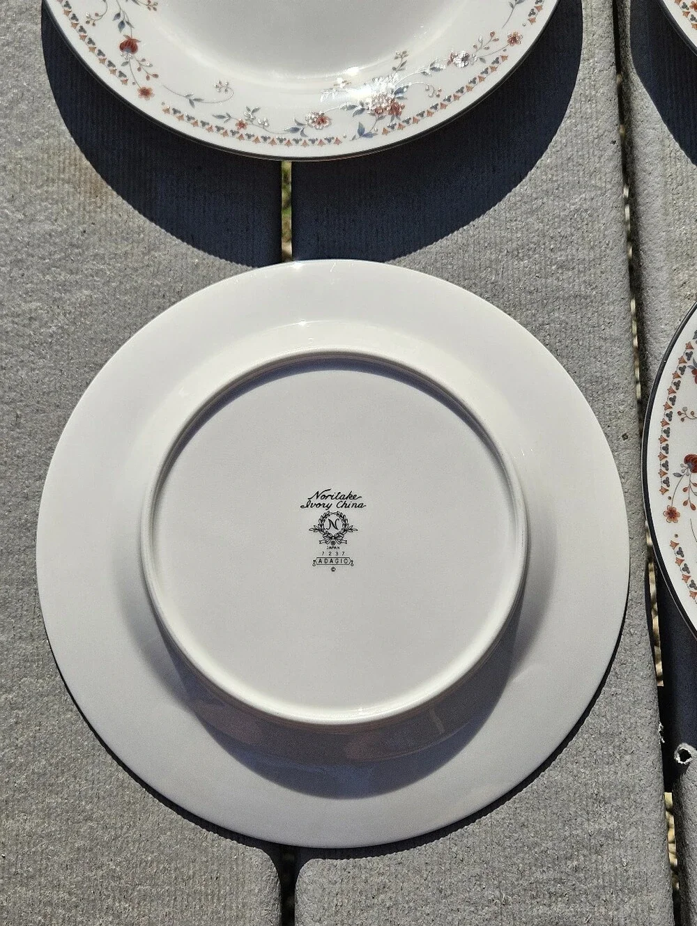 Grandmillennial Coquette Noritake Adagio 7237 Ivory Salad Plates 8.5